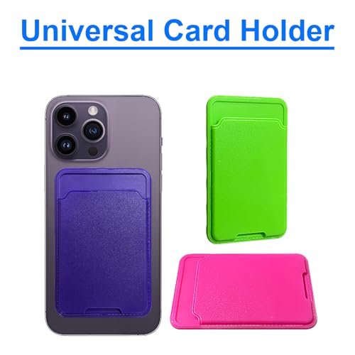 Unov Adhesive Phone Card Holder Stick-on Wallet ID Credit Card Pouch Sleeve Pocket for Pixel iPhone Motolora Galaxy iPad Tablet All Cell Phone White - color: White