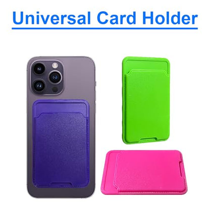 Unov Adhesive Phone Card Holder Stick-on Wallet ID Credit Card Pouch Sleeve Pocket for Pixel iPhone Motolora Galaxy iPad Tablet All Cell Phone White - color: White
