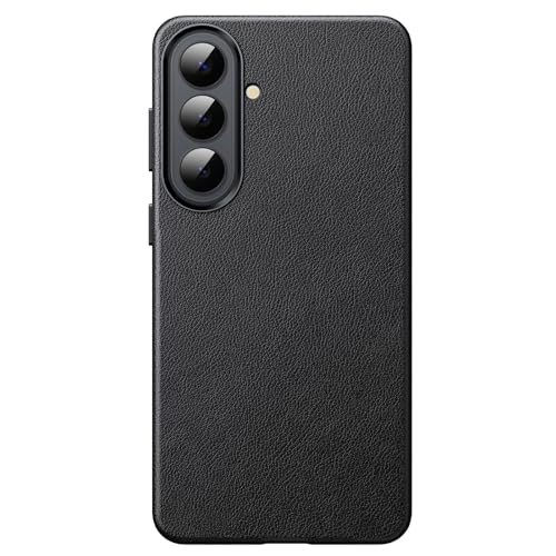 JETech Vegan Leather Case for Samsung Galaxy S26, Black | Compatible with MagSafe, Anti-Slip Grip Phone Cover, Metal Button, Soft Microfiber Lining - color: Black, size: Galaxy S26
