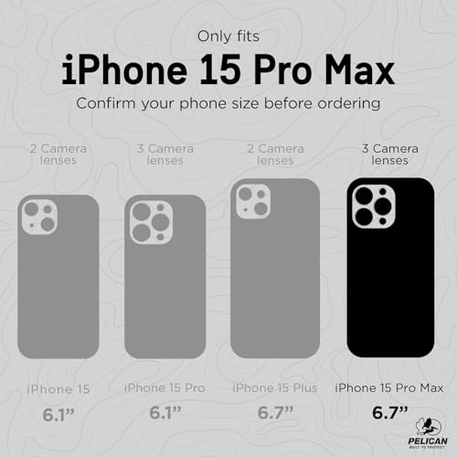 Pelican Shield iPhone 15 Pro Max Case -MagSafe Phone Case -Brushed Aluminum | Magnetic Phone Case w/21ft Military Grade Drop Protection - Phone Cover w/ Belt Clip Holster Kickstand for iPhone 15 Pro Max - color: Shield Brushed Aluminum, style: MagSafe