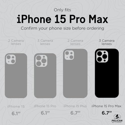 Pelican Shield iPhone 15 Pro Max Case -MagSafe Phone Case -Brushed Aluminum | Magnetic Phone Case w/21ft Military Grade Drop Protection - Phone Cover w/ Belt Clip Holster Kickstand for iPhone 15 Pro Max - color: Shield Brushed Aluminum, style: MagSafe