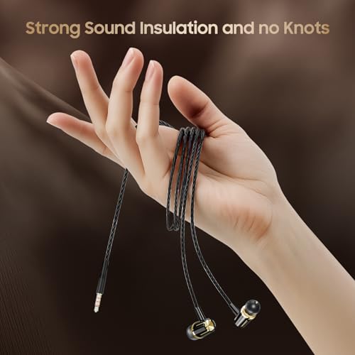 Rayleigh Wired Earbuds with Microphone and Heavy Bass Stereo 3.5mm - color: Black