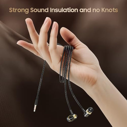 Rayleigh Wired Earbuds with Microphone and Heavy Bass Stereo 3.5mm - color: Black