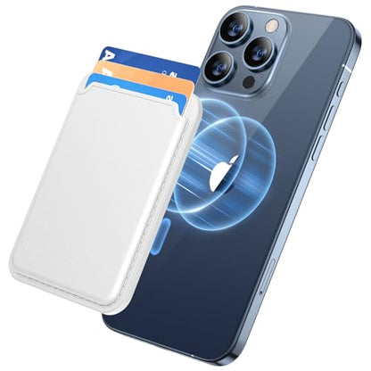 miracase for MagSafe Wallet, Magnetic Card Wallet Holder, Compatible with MagSafe Wallet, 3-Card Holder, for iPhone 15/14/13/12 Series,White - color: C-White, style: Basic Wallet