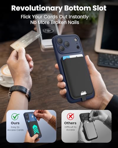 FlyReal for MagSafe Wallet, with Anti-Loss Lanyard, Black - color: Black