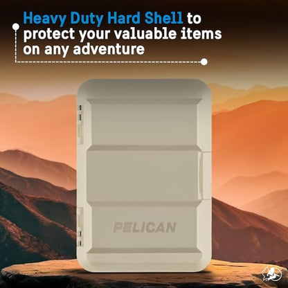 Pelican MagSafe Wallet for iPhone - Slim Magnetic Phone Wallet - Desert Tan | Heavy Duty MIL-STD Snap-On Magnetic Card Holder - Detachable Hard MagSafe Wallet for iPhone 17 Pro Max/16/15/14/13/Pixel 10 - color: Desert Tan, style: Protector