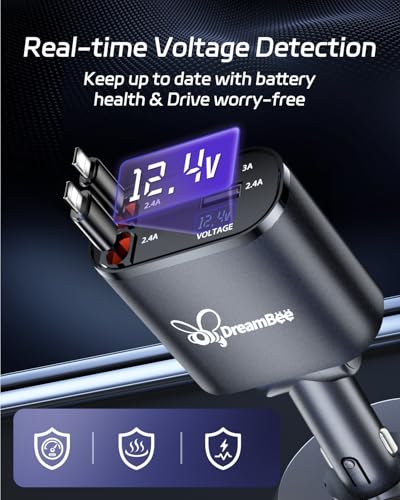 Retractable Car Charger,Super Fast USB Car iPhone Charger,Gifts for Men Women Car Truck Accessories for iPhone 15/14/13/12 Pro Max XR,iPad,Samsung,Pixel - size: Dual Lightning Cords