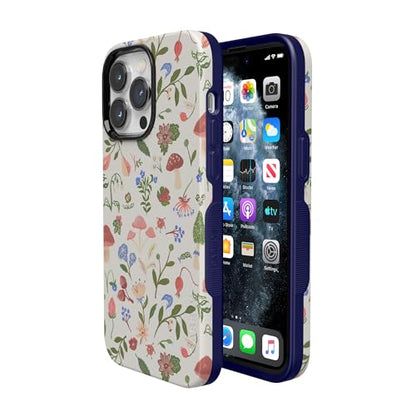 Casely iPhone 14 Pro Max Case | Garden Party | Mushroom Floral | Bold Protective Design | Compatible with MagSafe - color: Garden Party | Mushroom Floral