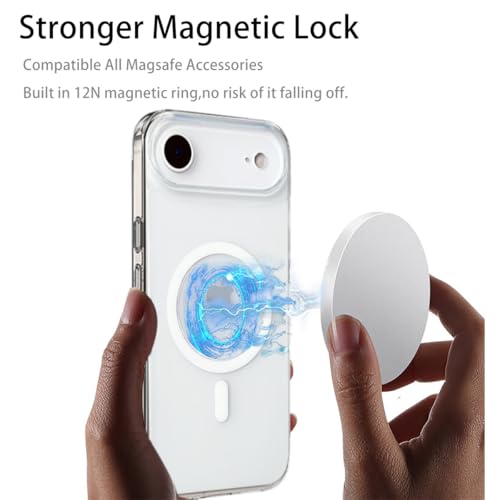 TOPF&B Magnetic Case Compatible with iPhone 17 Pro Max,Compatible with Magsafe,Anti-Yellowing Cover,Transparent Screen Protector,Clear Case for iPhone 17 Pro Max,Crystal Clear - size: iPhone 17 Pro Max Magsafe Case