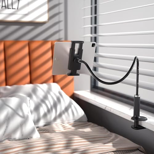 Niumowa Gooseneck Tablet Holder, 98cm Adjustable Arm for Bed - color: Black