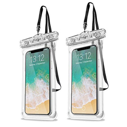 ProCase 2 Pack Waterproof Phone Pouch, Underwater Phone Case Up to 7", Dry Bag for iPhone 17 Air 16 15 14 13 Pro Plus Max, Galaxy S24 S23 S22 Ultra Pixel, Beach Essentials -Clear - color: Clear