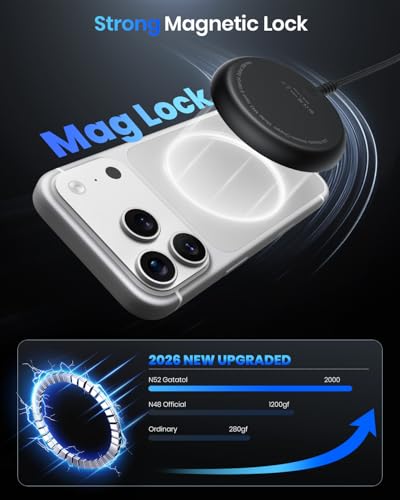 Magnetic Wireless Charger, 10FT Qi2 25W Fast Charging Pad for MagSafe - color: Black, size: XL (10FT)
