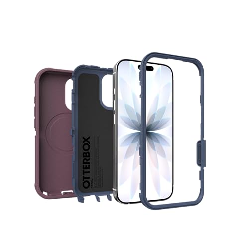 OtterBox iPhone 17 (Only) - Defender Series Case - Tulipwood Glow (Purple & Blue) - Snaps on MagSafe - Tough - Rugged & Durable - color: Tulipwood Glow (Purple & Blue), style: iPhone 17