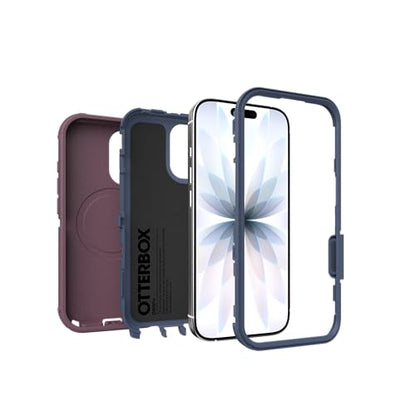 OtterBox iPhone 17 (Only) - Defender Series Case - Tulipwood Glow (Purple & Blue) - Snaps on MagSafe - Tough - Rugged & Durable - color: Tulipwood Glow (Purple & Blue), style: iPhone 17