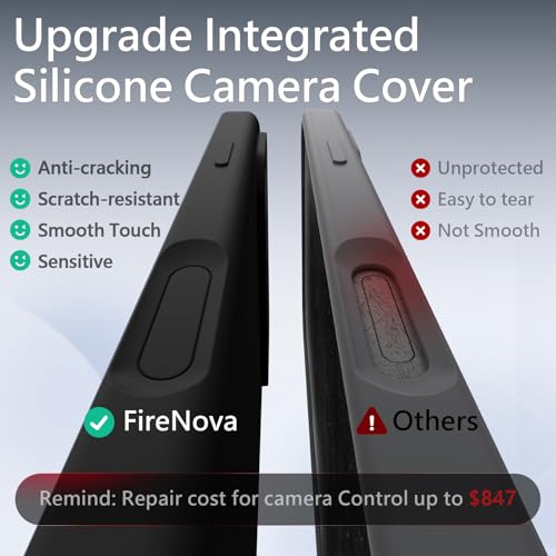 FireNova Magnetic for iPhone 17 Pro Case, Compatible with MagSafe, [Integrated Silicone Camera Control Button] [Camera Protection] Anti-Scratch Microfiber Lining Phone Case, 6.3", Black - color: Black, size: Iphone 17 Pro