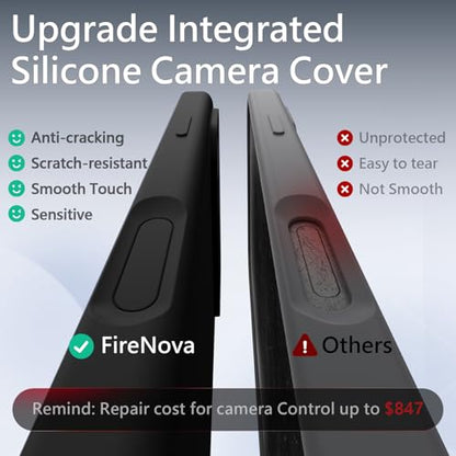 FireNova Magnetic for iPhone 17 Pro Case, Compatible with MagSafe, [Integrated Silicone Camera Control Button] [Camera Protection] Anti-Scratch Microfiber Lining Phone Case, 6.3", Black - color: Black, size: Iphone 17 Pro