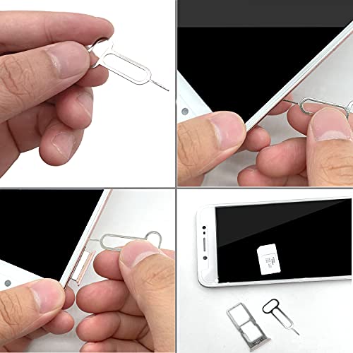 7Pcs SIM Card Removal Openning Tool Tray Eject Pins Needle Opener Ejector Compatible with All iPhone Apple iPad HTC Samsung Galaxy Cell Phone Smartphone Watchchain Link Remover (7Styles)