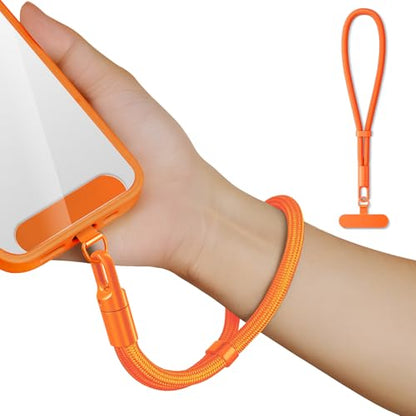 saxsion Lanyard for Phone, Self-Locking Phone Wrist Strap with 0.4mm Ultra-Thin Clip & 360° Hook, Anti-Drop and anti theft phone Strap(Orange) - color: Orange