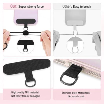 5 Pack Anti Theft Phone Wrist Strap with 5 Pcs TPU Tether Tabs, Cellphone Wrist Straps, Wrists Strap for Phones Case, Smartphones