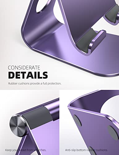 Lamicall iPad Stand Adjustable Tablet Holder, Sturdy Aluminum, Multi-Angle - color: Purple