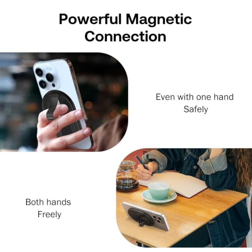 Magnetic Finger Phone Grip for MagSafe Stand, Phone Grip Strap Holder,Clear