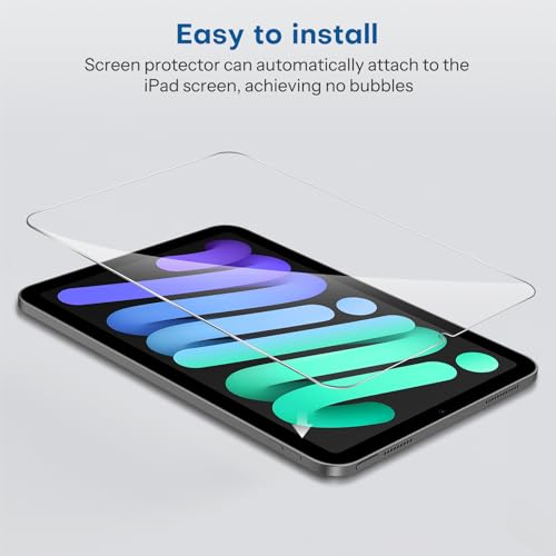 SPARIN 2 Pack Screen Protector for iPad Mini 7 (A17 Pro)/Mini 6 8.3 Inch | Tempered Glass for iPad Mini 7th Gen 2024/ 6th Gen 2021, Anti-Scratch, Case Friendly, HD Clear, Apple Pencil Compatible - size: iPad Mini 6 2021