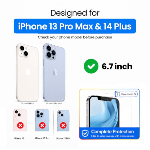 Ocushield Anti Blue Light Tempered Glass Screen Protector of iPhone 13 Pro Max & iPhone 14 Plus (6.7") – Blocks Blue Light, Prevents Eye Strain & Helps You Sleep Better, 9H Hardness & Case Friendly - size: iPhone 13 Pro Max | 14 Plus (6.7")