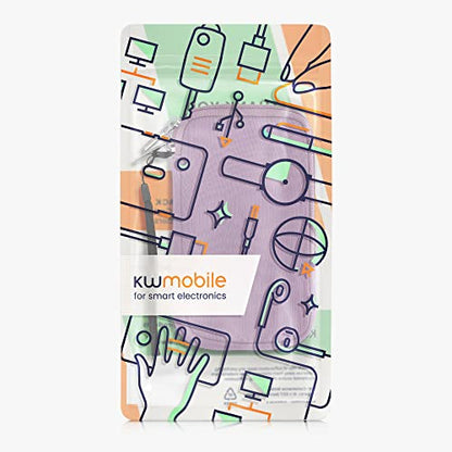 kwmobile Universal Phone Pouch Size M - 5.5" - Neoprene Smartphone Pouch with Zip - Water-Repellent Mobile Phone Case - Sleeve in Lavender - color: lavender, size: M - 5.5"