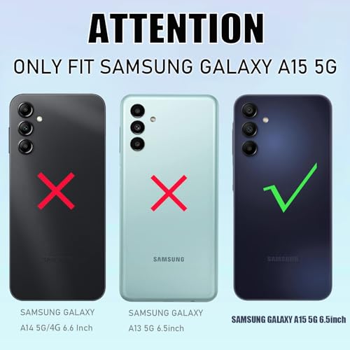 Samsung Galaxy A15 Case - Cute Luxury Cow Print with Screen Protector [Military Grade Protection] Heavy Duty Shockproof 6.5 inch - color: Cow Printed