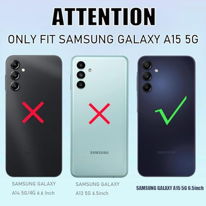 Samsung Galaxy A15 Case - Cute Luxury Cow Print with Screen Protector [Military Grade Protection] Heavy Duty Shockproof 6.5 inch - color: Cow Printed