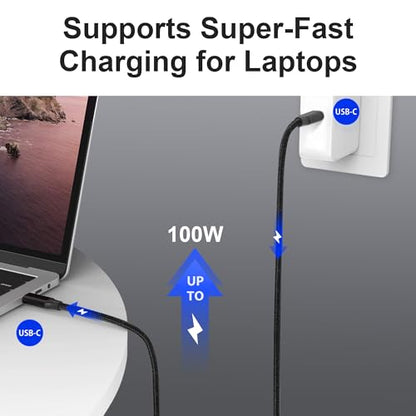 Elfesoul USB C to USB C Cable, 3.2 USB-C Cable 1.65ft, 100W, 4K UHD, 20Gbps - size: 1.65ft