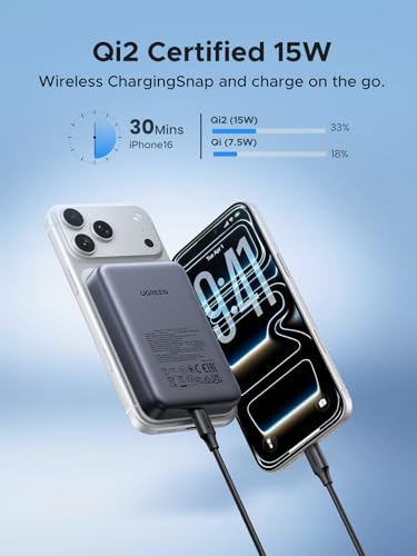 UGREEN 10000mAh Qi2 15W Slim Magnetic Power Bank PD 20W for iPhone 18 Pro