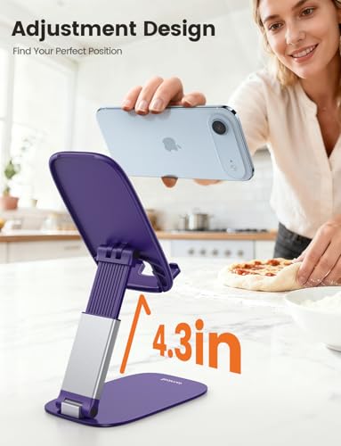 Lamicall Ultra-Thin Phone Holder for Desk, Purple Office Desk Accessories - color: Purple
