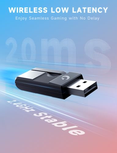 Gvyugke 2.4GHz Wireless Gaming Headsets for PS5, PS4, PC, Switch, Blue Red - color: BlueRed