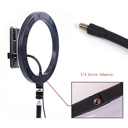 Portable Hose Phone Clip Smartphone Live Broadcast Clamp Holder Ring Light Stand Compatible with Most Cellphones, Black