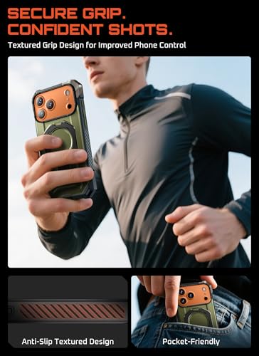 SUPCASE for iPhone 17 Pro Max Case with Built-in Kickstand, Green | Camera Control Cover, Compatible with MagSafe, Anti-Slip Grip, Military-Grade Protection, Rugged Magnetic Phone Case, UB Grip - color: Guldan, size: iPhone 17 Pro Max