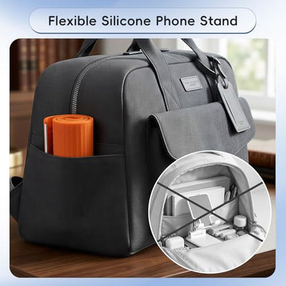 Airplane Phone Holder, Foldable Silicone Aluminum Phone Holder, Black - color: Black