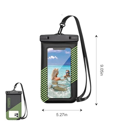 1 Pcs Waterproof Phone Case for Beach Adventures Swimming Outdoor Activities with Touch Screen Adjustable Strap (Green) - color: Green