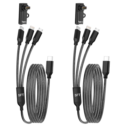 3 in 1 Multi Charging Cable for Garmin Watch Charger, 2Pack 4FT - color: Black, size: 4FT