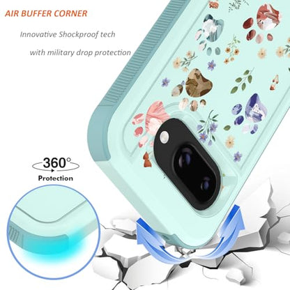 for Google Pixel 9a Case 2025: (Dog Paw/Garden) | Cute Flowers Floral Design, for Girls Women, Slim Soft TPU Bumper, Shockproof Silicone Cell Phone Cover - color: Dog Paw/Garden