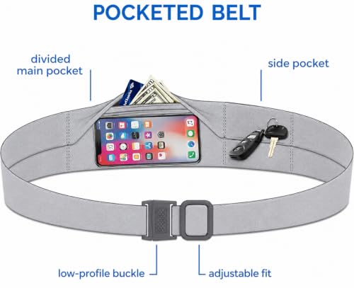 BANDI Running Belt for Women & Men – USA Made No-Bounce Adjustable Waist Pack & Secure Fanny Pack – Fits All Phones, Gels & Essentials – Zipper-Free, Medical Device Friendly - color: Lumi