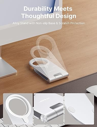 JSAUX Magnetic Wireless Charger Compatible with MagSafe Charger iPhone 16/15/14/13/12 Series, Wireless Mag Safe Charging Pad (Blue) with 20W PD Adapter and Desktop Stand - color: Blue-Full Set