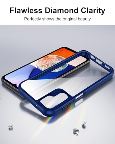 HOOMIL Case for Samsung Galaxy A14, Non-Yellowing, Drop Protection, Anti-Scratch Transparent Hard Back Phone Cover - Blue - color: Blue, size: A14 4G/5G