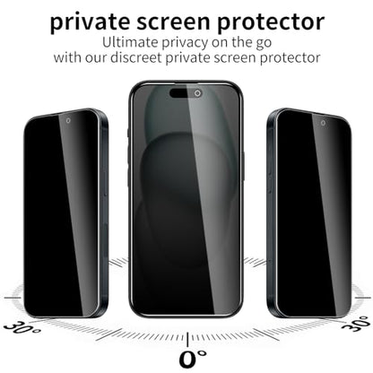 3 Pack Privacy Screen Protector for iPhone 15 Plus/16 Plus/15 Pro Max, 9H Hardness Double Shatterproof Anti-Spy Tempered Glass Film, Easy Installation - size: iPhone 15 Plus/16 Plus/15 Pro Max