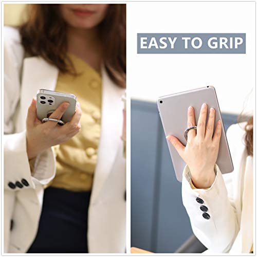 Phone Ring Holder Finger Kickstand 360°Rotation Cellphone Back Grip Foldable Cell Phone Stand for Desk Compatible with iPhone iPad Smartphones Tablets (Silver) - color: Silver