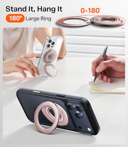 TORRAS 2025 Flagship Magnetic Phone Grip Ring Holder Kickstand, Dusty Rose - color: Dusty Rose Gold