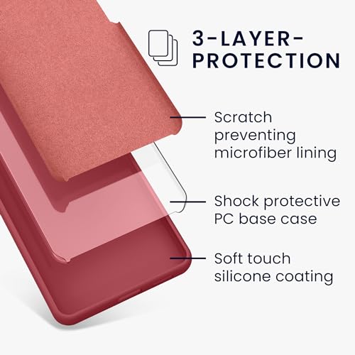 kwmobile Case Compatible with Google Pixel 8a Case - TPU Silicone Phone Cover with Soft Finish - Dark Rose - color: Dark Rose, size: Pixel 8a