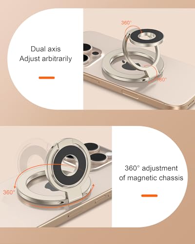 iPhone 17ProMax Portable Magnetic Phone Ring Holder MagSafe Phone Kickstand - color: Gold