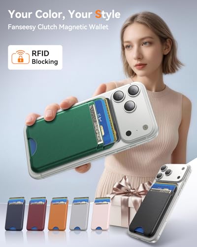 for MagSafe Wallet, 5 Card Holder, Slim Leather Magnetic Wallet for iPhone 17/16/15/14/13/12 Pro Max Plus Air Series, 1 Card Slots & 1 Cash Slot,Green - color: Green