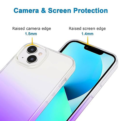JJGoo Compatible with iPhone 13 Case Clear Soft Transparent Shockproof Protective Slim Thin Bumper Phone Cover, Gradient Purple - color: Gradient Purple